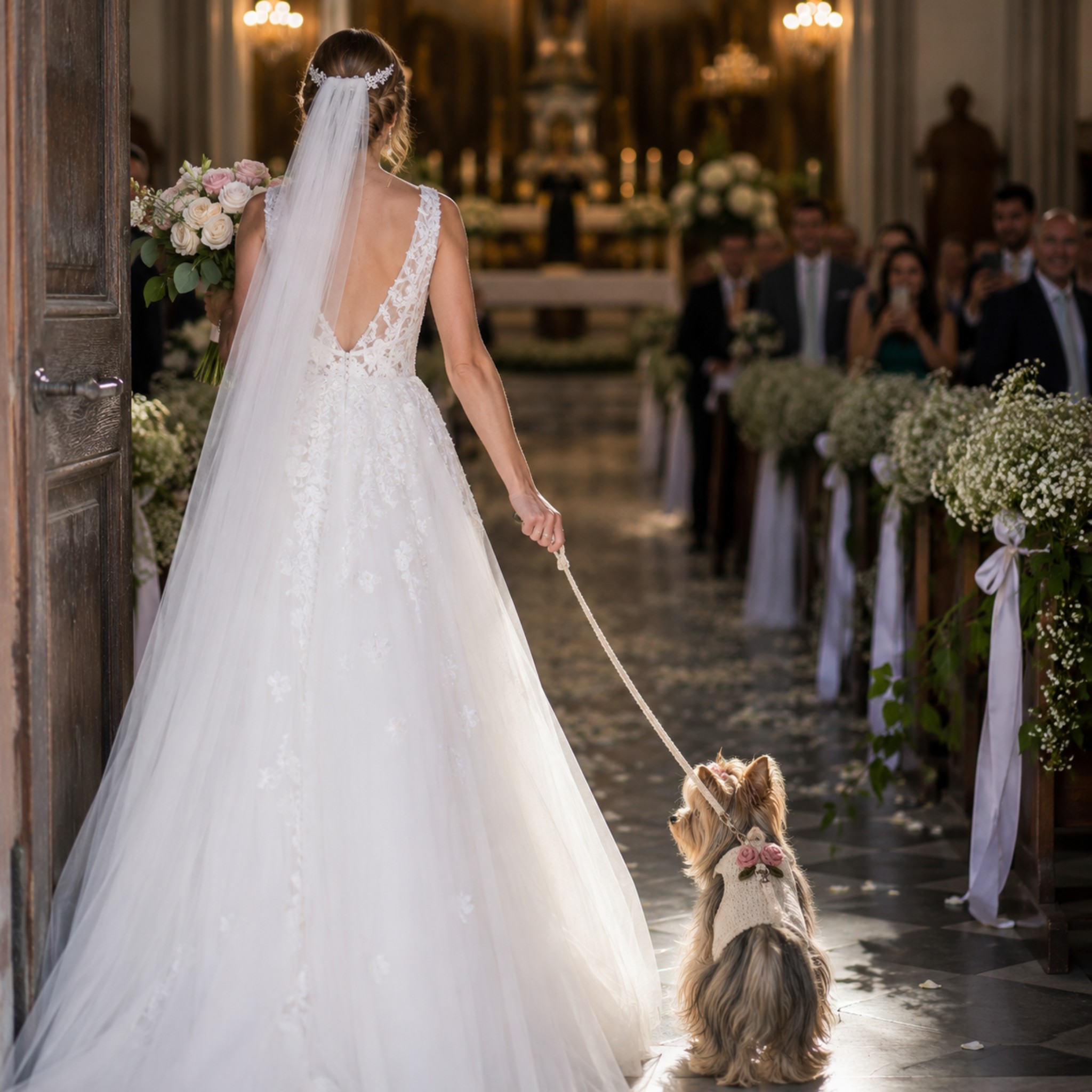 Pettorina Elegante per Cani con Rose Artigianali